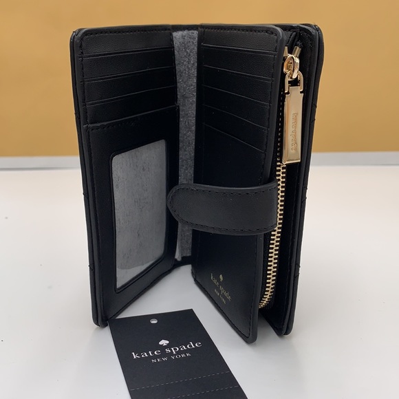 KATE SPADE Carey Medium Compact Bifold Wallet BLACK COLOR - Picture 15 of 15
